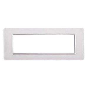 Ettroit Kompatible Abdeckrahmen Vimar Plana 7 Module Glas Weiß Farbe