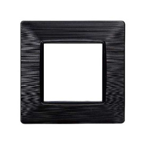Ettroit Kompatible Abdeckrahmen Vimar Plana 2 Module Kunststoff Satiniert Schwarz Farbe  Ev85214