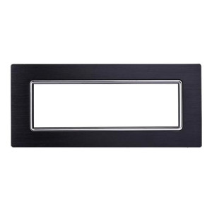 Ettroit Bticino Livinglight Kompatible Platte 7 Module Aluminium Schwarz Farbe - Ln86702
