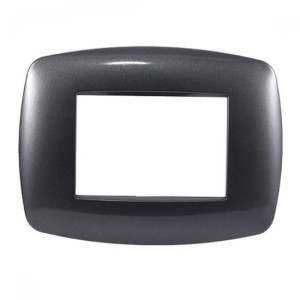 Ettroit Bticino Livinglight Kompatible Platte 3 Schlanke Kunststoffmodule, Dunkle Stahlfarbe - Ln87307