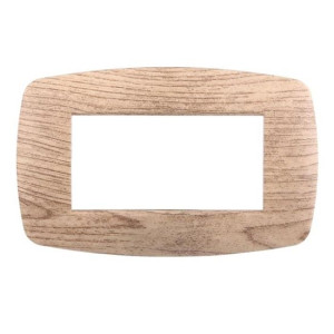Ettroit Bticino Livinglight Kompatible Platte 4 Schlanke Kunststoffmodule, Helle Holzfarbe - Ln87404