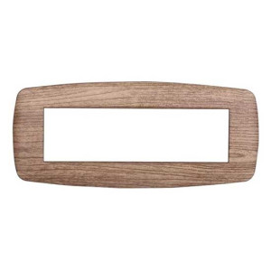 Ettroit Bticino Livinglight Kompatible Platte 7 Schlanke Kunststoffmodule, Helle Holzfarbe - Ln87704