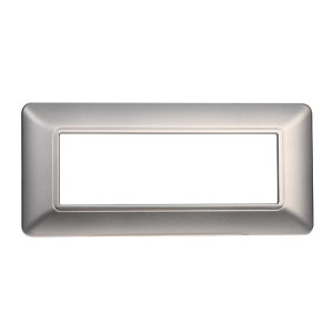 Ettroit Kompatible Abdeckrahmen Bticino Matix 6 Module Kunststoff Silber Farbe