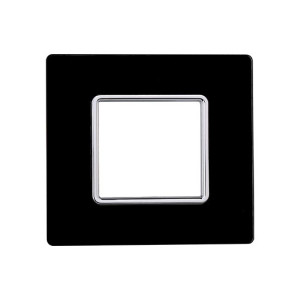Ettroit Kompatible Abdeckrahmen Bticino Matix 2 Module Glas Schwarz Farbe
