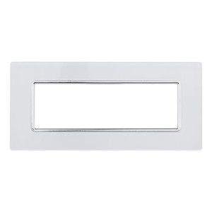 Ettroit Kompatible Abdeckrahmen Bticino Matix 6 Module Glas Weiße Farbe