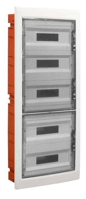 Ettroit 90-Modul Ip40 Unterputz-Elektroverteiler Mit Transparenter, Rauchgrauer Tür Ral 7030 - Db110990