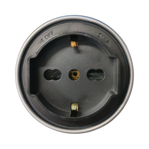 Ettroit Schuko / Zweiwege-Steckdose Plug &amp; Play Für Schienensysteme 16a 250v Schwarz Etb2102