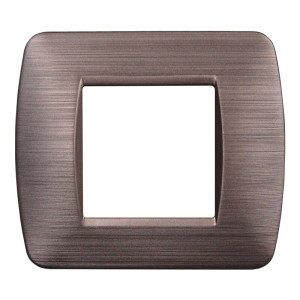 Ettroit Kunststoffplatte 2 Plätze Satin Bronze Farbe Space Serie Kompatibel Mit Bticino Living Light Ln85210