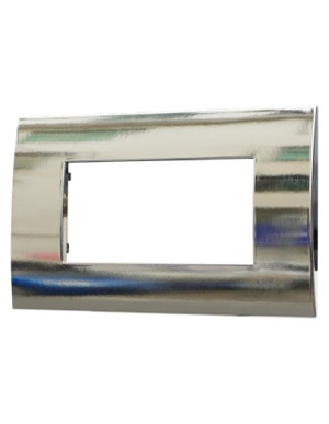 Ettroit Kunststoffplatte 4p, Farbe Chrom Poliert, Kompatibel Mit Vimar Arke Va83413