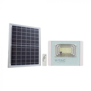 V-Tac 20w Led-Strahler Mit Solarpanel Und Fernbedienung, Austauschbarer Akku 6400k Weiß - 10409
