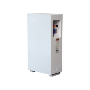 V-Tac 10,24 Kwh Photovoltaik-Wechselrichter-Speicherbatterie Mit Integriertem Bms, Cei 0-21, 51,2 V, 200 Ah, Wifi, Touchscreen, Glasdesign, Weiss, 10