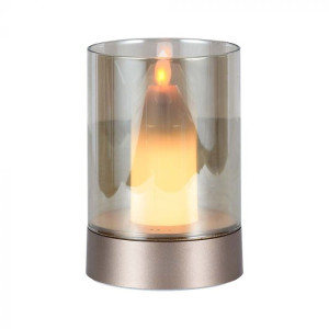 V-Tac Vt-7564 Led-Kerzen-Tischlampe 2 W 3000 K Mit Wiederaufladbarem Akku Und Bewegungssensor, Farbe Champagnergold – Sku 10566