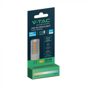 V-Tac Pro Vt-234 Led-Lampe Samsung Chip Smd 3.2w G4 300° 385lm Warmweiß 3000k - Sku 21131
