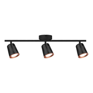 V-Tac Led-Strahler Mit Drei Köpfen, Triple Wall 18w, Mit Verstellbarem Kopf, Farbe Schwarz, 4000k, Ip20