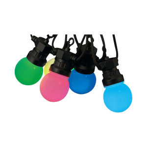 V-Tac Catenaria 13 M Rgb Mehrfarbig Mit 15 Mini-Globe-Led-Lampen 15 X 0,5 W Mit Fernbedienung Und Ip44-Adapter – 23159
