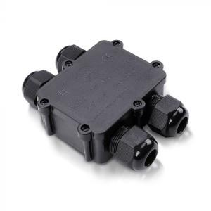 V-Tac Vt-871 4-Pin-Anschlussdose Schwarz Pvc Wasserdicht Ip68 Mit Klemmenblock - Sku 5982