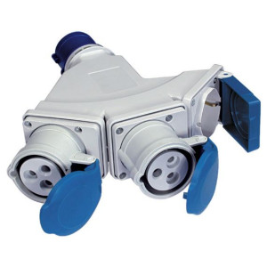 Fanton Mehrere Industrielle Freistehende Adapter 2 Cee-Steckdosen + 1p40 Schuko Ip44 - 73122