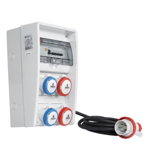 Fanton Baustellenschalttafel 9kw Ulisse Asc Ip65 2 Cee 16a Steckdosen 2 380v Schrägsteckdosen Mit Notruftaste 4m Kabel 74318