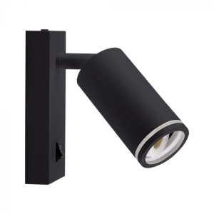 V-Tac Vt-429 Led Gu10 Lampenfassung Verstellbare Schwarze Wandleuchte Mit Schalter Hotellampentyp – Sku 10294