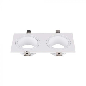 V-Tac Vt-439 Einbau-Doppel-Led, Rechteckig, 2 X Gu10, Polycarbonat Und Metall, Weiße Farbe – Artikelnummer 10298