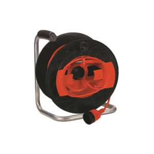 Fanton Kabeltrommel 50m Zentralstecker Italienisch Std. 2p+e 16a Und Sockel Std. 2p+e 16a Anhänger Montiert Golia Garden  11193