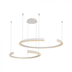 V-Tac Vt-7914 Led-Pendelleuchte Mit 2 Beabstandeten Halbmonden, 48 W, Metallgehäuse, Weiß, 110 X 80 X 120 Cm, 4000 K, Triac, Dimmbar – 14993