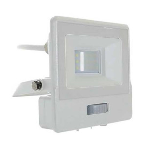 V-Tac Vt-118s-1 10w Led Flutlicht Pir Sensor Chip Samsung Smd Kaltweiß 6500k Slim Weiß Ip65 - Sku 20294