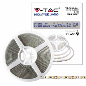 V-Tac Strip 300led 11w/mt Smd5050 Streifen 5m Ip65 - Mod. Vt-5050 Artikelnummer 212149 - Warm Weiß 3000k