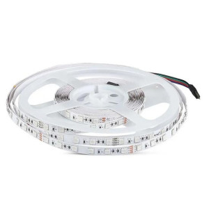 V-Tac Vt-5050 24v Led Streifen Strip Smd5050 10m 7w/m 60led/m Rgb-Multicolor Ip20 - Sku 212592