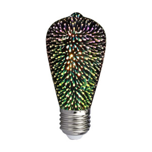 V-Tac Vt-2223 3w Led Lampe Bulb Smd St64 E27 Warmweiß 3000k 3d Lichteffekt Chromglas - Sku 2705