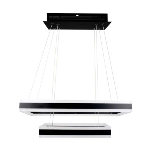 V-Tac Vt-101-2d Led-Hängeleuchter Mit 2 Aufgehängten Rechtecken 113 W Aus Schwarzem Metall, Licht 3000 K, Triac-Dimmbar – 213987