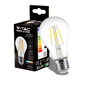 V-Tac Vt-1887 Led-Glühlampe 6w Filament E27 A60 3000k 300° 600lm - 214272