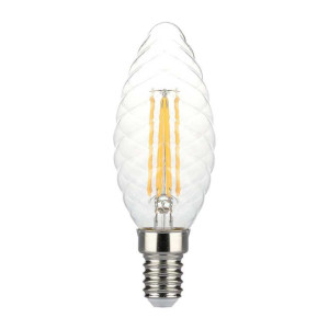 V-Tac Vt-1985d Dimmbare Led-Kerzenlampe E14 In Gedrehtem Glas 4w Filament 3000k - 214367