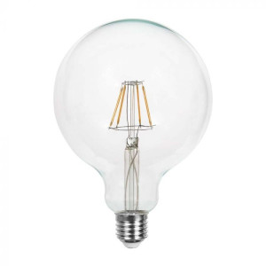 V-Tac Vt-1979 Led-Globelampe E27 Mit Klarem Glasfaden 10 W G125 Kaltlicht 6500 K – 214424