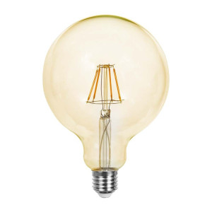 V-Tac Vt-1956 Led-Globusbirne Vintage Filament Bernsteinfarbe 6w E27 G125 Licht 2200k Sku 214473