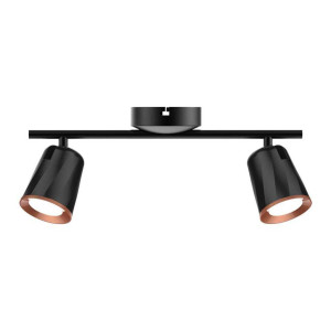 V-Tac Vt-812 12w Led-Wandleuchte, Verstellbare Schwarze Wandleuchte, 2 12w-Spots, Warmweißes Licht, 3000k, Ip20 - Sku 218255