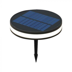 V-Tac Vt-1146 Solar-Garten-Stehleuchte, Runde Form, 2 W, Mit Schwarzem Erdspieß, Licht 3000 K, Ip44 – 23015