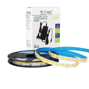 V-Tac Led-Streifen-Set 24v Cob 421leds/m 5m Kaltweiß 6400k Ip20 + Netzteil - Sku 2678