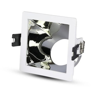 V-Tac Vt-875 Gu10-Gu5.3 Beschlag Weiß+chrom Quadratischer Für Led Spotlights - Sku 3168