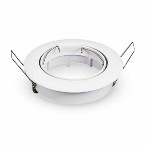 V-Tac Vt-779 Runde Led-Einbaustrahlerhalterung Aus Aluminium Gu10 Einstellbar 15° Weiße Farbe Sku 3587