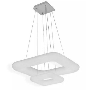 V-Tac Vt-7608 68w Doppelring Quadratish Led Designer Anhänger 3in1 Farbwechsel Und Dimmbar Mit Fernbedienung - Sku 3965