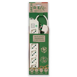 Fanton Mehrfachsteckdose Omega Eco 6 Steckdosen Schuko 2p+t 16a Kabel 1,5m Stecker Italienisch Std. 2p+t 16a Mit Schalter  47430eco