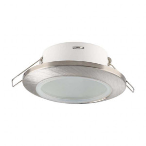 V-Tac Vt-981 Led-Einbaustrahler Runder Konvexer Gu10-Strahler Satin-Nickel-Farbe Aus Polycarbonat Ip44 Sku 6700