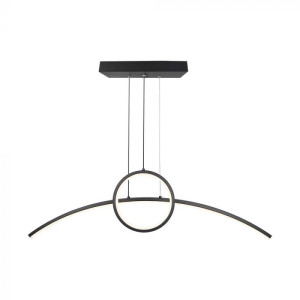 V-Tac Vt-7766 Led-Kronleuchter 30 W Deckenleuchte Modernes Design Hängende Wandleuchte Ringfarbe Schwarz 890 X 250 Mm Licht 4000 K – 6933