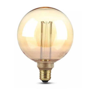 V-Tac Vt-2195 4w Led Art Globus Lampe Vintage E27 G125 Glühfaden Bernsteinglas Warmweiß 1800k – Sku 7475