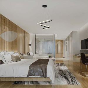 V-Tac Vt-7816 Led-Hängeleuchter 3 Aufgehängte Kreise 32w Aus Metall Mit Modernem Design 60*100cm Farben Schwarz 3000k - 8017