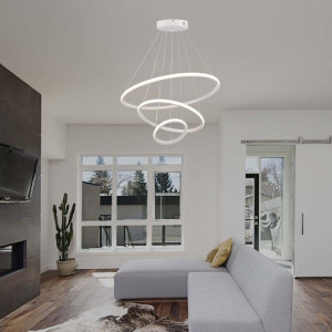V-Tac Vt-7816 Led-Hängeleuchter 3 Aufgehängte Kreise 32w Aus Metall Mit Modernem Design 60*100cm Farben Weiß 3000k - 8018