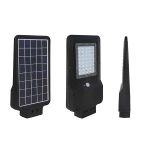 V-Tac Vt-St15 15w Solar Street Light Mit Sonnenkollektor Und Pir Sensor Slim Schwarzer Körper Kaltweiß 6400k - Sku 8548