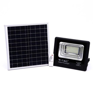 V-Tac Vt-60w 60w Led Solarscheinwerfer Mit Ir-Fernbedienung Neutralweiß 4000k Schwarzer Körper Ip65 - 8575
