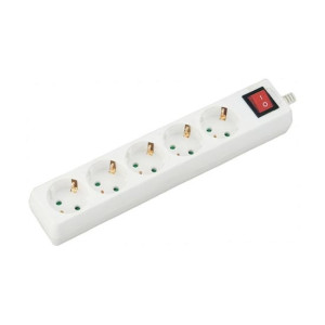 V-Tac Vt-1115 Steckdosenleiste 5-Fach Schuko 16a Eu Standard 3680w 1,5m Kabel Ein/aus-Schalter - Sku 8766